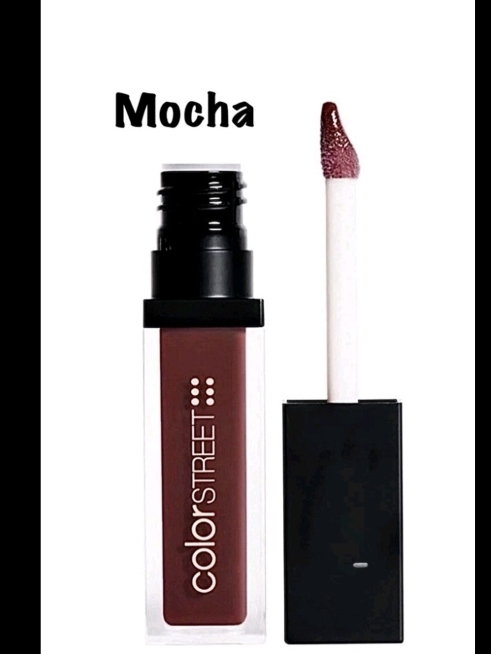 Color Street Mocha — Warm Deep Brown Hy-gloss Lip Oil.